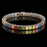 Color Gradient titanium steel CZ tennis bracelet