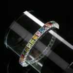 Color Gradient Titanium Steel Cubic Zirconia Tennis Bracelet - 图片 3