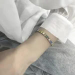 Color Gradient Titanium Steel Cubic Zirconia Tennis Bracelet - 图片 4