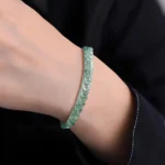 Hip hop style Burmese jade Cuban bracelet - 图片 4