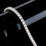 Square Cut Cubic Zirconia Titanium Steel Tennis Bracelet