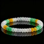 5.5mm tricolor round flat bead Myanmar jade bracelet