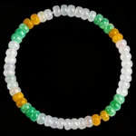 5.5mm tricolor round flat bead Myanmar jade bracelet