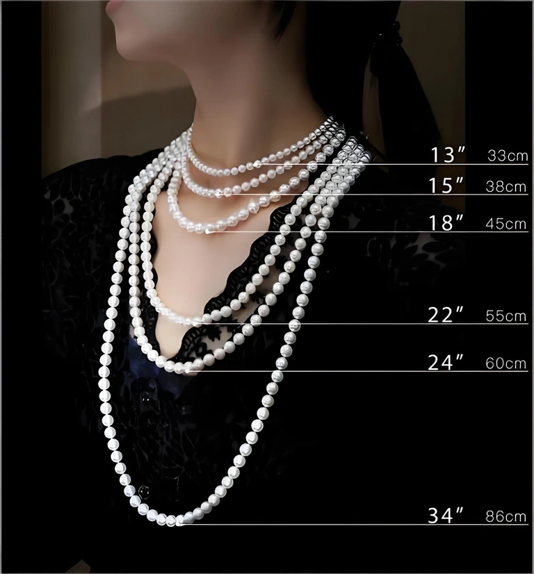 项链长度示意图