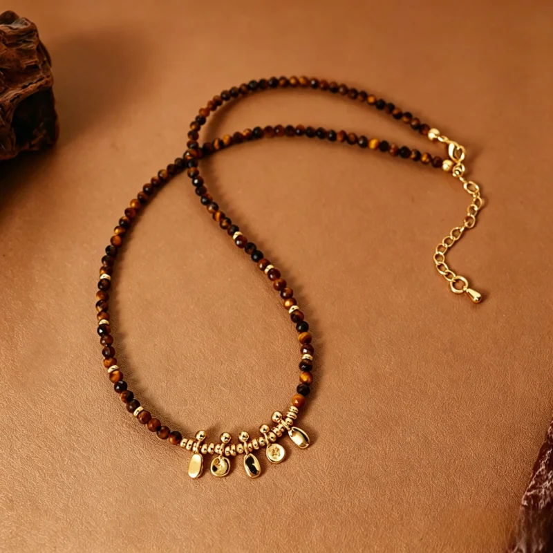 Maillard Tiger’s Eye Beaded Necklace