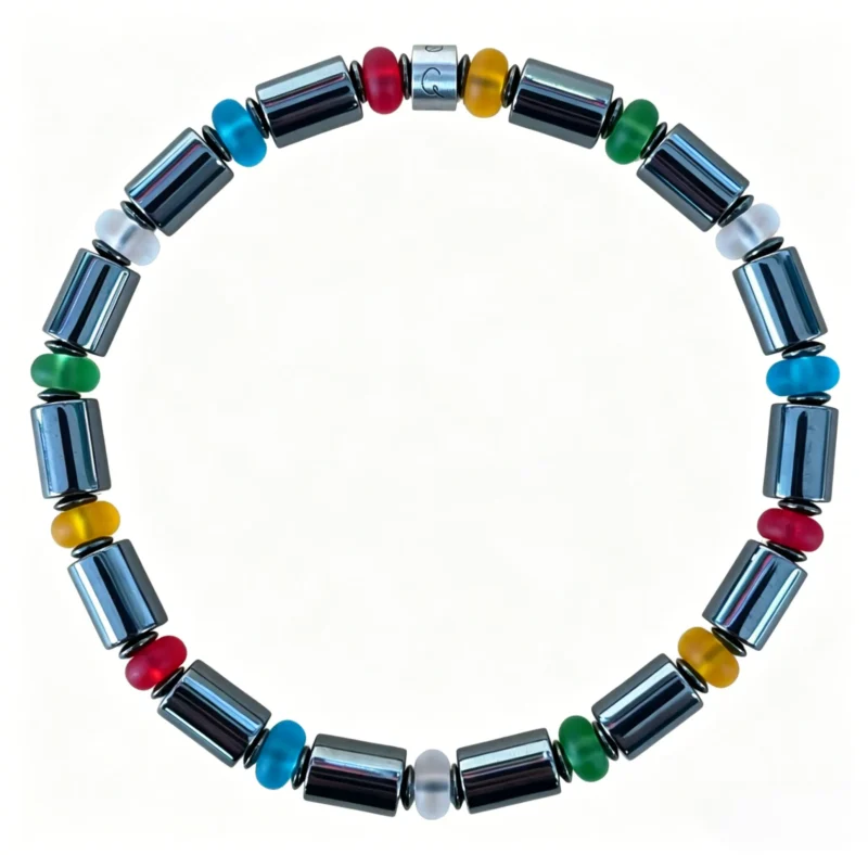 Magnetite glass bead bracelet retro mixed stone fashion jewelry