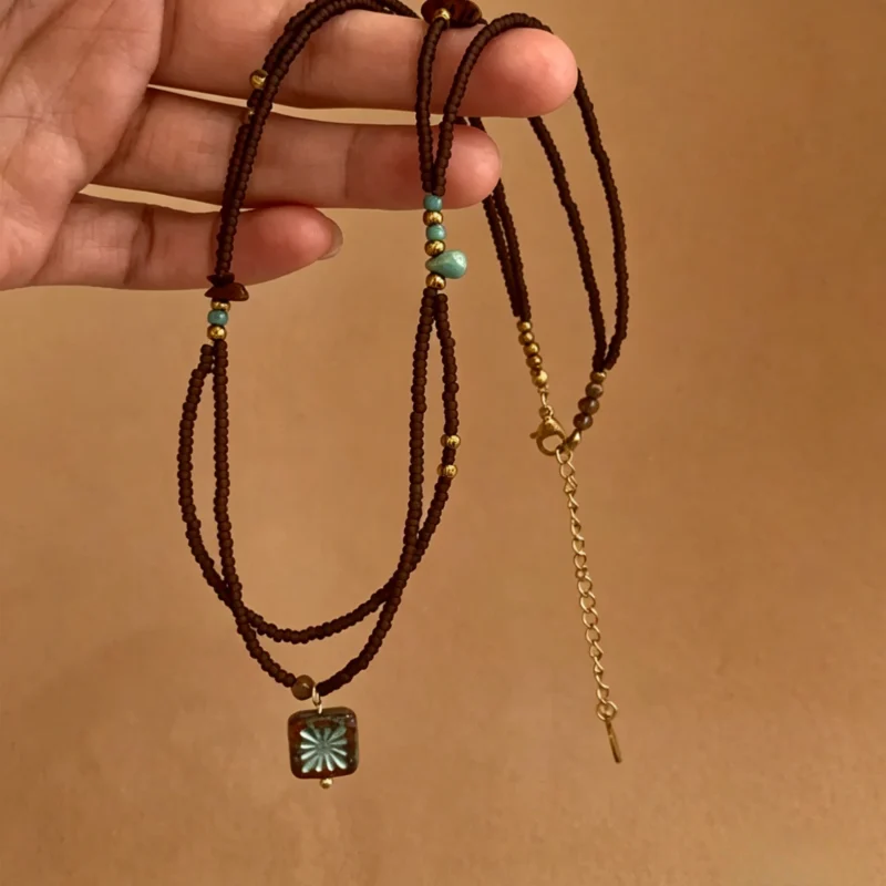 Maillard Coffee Beaded Necklace