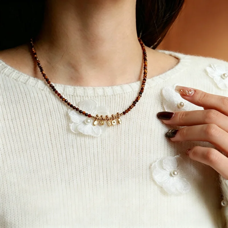 Maillard Tiger’s Eye Beaded Necklace