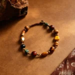 Maillard retro natural agate woven beaded bracelet