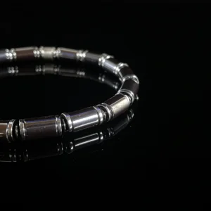 Matte Magnetite Beaded Bracelet