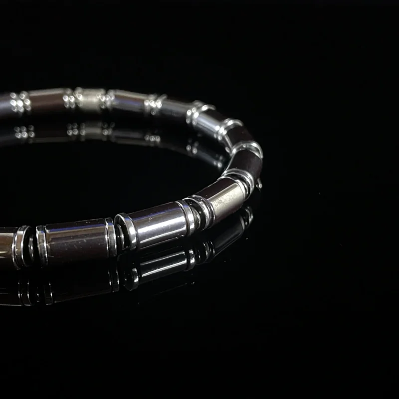 Matte Magnetite Beaded Bracelet