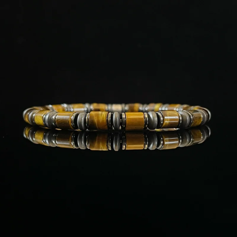 Cylindrical Tiger's Eye Beaded Bracelet（5mm） - Image 3